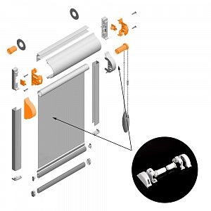 изображение комплект механизма для рулонной шторы uni besta белый на olexdeco.ru