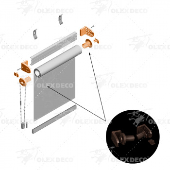 изображение комплект механизма для рулонной шторы «mgs» besta коричневый на olexdeco.ru