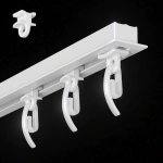 Алюминиевый потолочный карниз «Гипс соло» Белый (280 см бегунок)