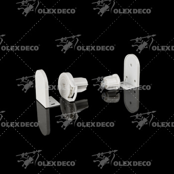 изображение комплект механизмов «toledo» ø28 мм 1:1 с кронштейнами для рулонной шторы белый на olexdeco.ru