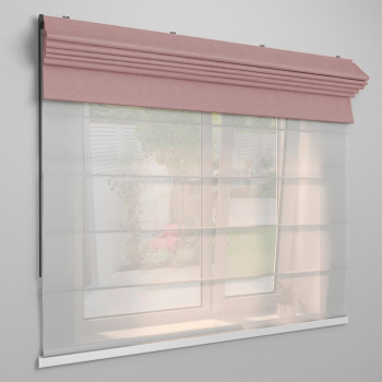 Римская штора черный подъем. мех. «Твинс One Touch» «Монро» Dim-out Пудра (Ширина 100 см высота 170 см)