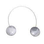 Магнит для штор «Агат» ø4,5 см для легкого и среднего веса штор с металлическим тросом 30 см (Серо-белый)