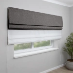 Римская штора «День-ночь» индивидуальный размер ткань «Бруклин» Блэкаут (Blackout) Никелевый