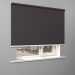 Рулонная штора «Moncada» ø38 фурнитура Белая. Ткань коллекции «Тэсиро» Каменая