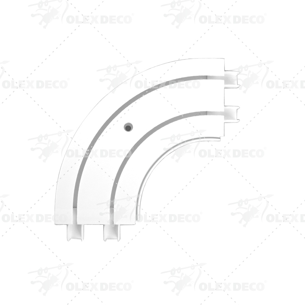 Поворот внутренний для шины потолочной двухрядной «OLEXDECO» (Пластик)