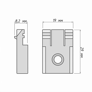 изображение суппорт для профиля «тюль» на olexdeco.ru