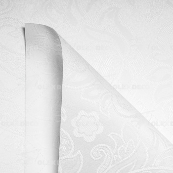 Рулонная штора «UNI 1» фурнитура Белая. Ткань коллекции «Арабеска» Белый
