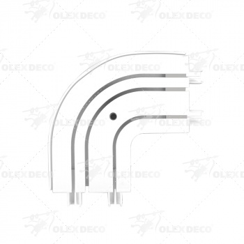 изображение поворот наружный для шины потолочной трехрядной «olexdeco» на olexdeco.ru