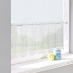 Ткань для штор-кафе коллекция «Flowers» молоко (Рулон высота 30см)