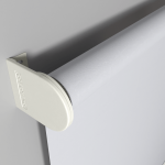 Рулонная штора «Moncada» ø38 фурнитура Белая. Ткань коллекции «Плэин» Blackout Белый