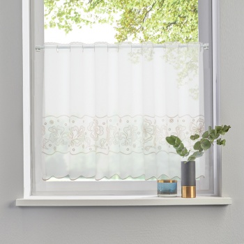 Штора-кафе «Flowers» беж высота 60см