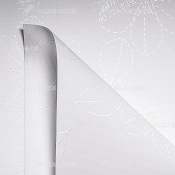 Рулонная штора «Toledo» ø28 фурнитура Белая. Ткань коллекции «Родонит» Белая