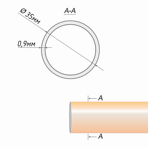 изображение труба гладкая 35 мм на olexdeco.ru