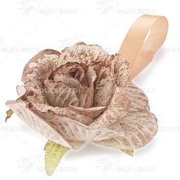 изображение клипса магнитная «роза» ø8 см для легкого веса штор с лентой 25 см на olexdeco.ru