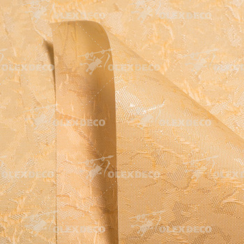 Рулонная штора «Toledo» ø28 фурнитура Белая. Ткань коллекции «Шелк» Песок