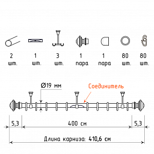 изображение двухрядный потолочный карниз для штор «верди» на olexdeco.ru