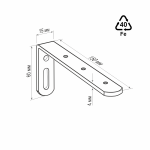 Кронштейн стеновой с заглушкой 150х60 мм (Серый)