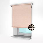 Рулонная штора «Стандарт» фурнитура Белая. Ткань коллекции «Шелк Blackout» Кремовый