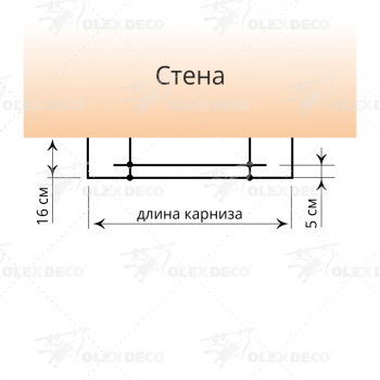 изображение стеновой профильный карниз для штор «универсал» с прямыми поворотами к стене двухрядный черный на olexdeco.ru
