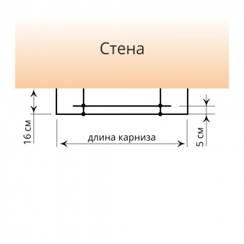изображение стеновой профильный карниз для штор «универсал» с прямыми поворотами к стене двухрядный черный на olexdeco.ru