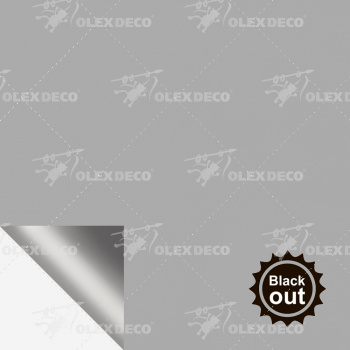 Рулонная штора «Moncada» ø38 фурнитура Белая. Ткань коллекции «Аканта» Silver Blackout Серая