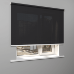 Рулонная штора «Moncada» ø38 фурнитура Белая. Ткань коллекции «Тэсиро» Темно-серая