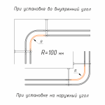 Поворот «Лайн» (Белый глянец R-100 мм)