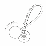 Клипса магнитная ø4,5 см «Soft touch» с тросом 30 см (Серый мат.)