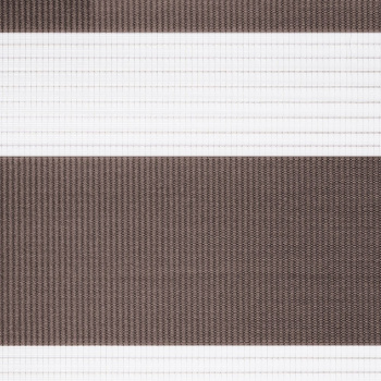 Рулонная штора «MGS День-Ночь» фурнитура Коричневая. Ткань коллекции «Соло» Мокка