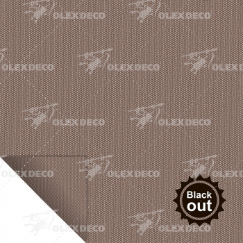 Рулонная штора «UNI 2» фурнитура Коричневая. Ткань коллекции «Аламеда» Blackout Color Back Какао
