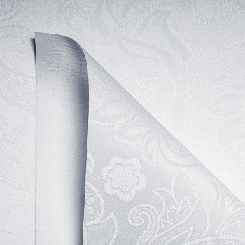 Рулонная штора «Toledo» ø28 фурнитура Белая. Ткань коллекции «Арабеска» Белая