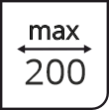 Максимальная ширина 200см