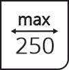 Максимальная ширина 250см